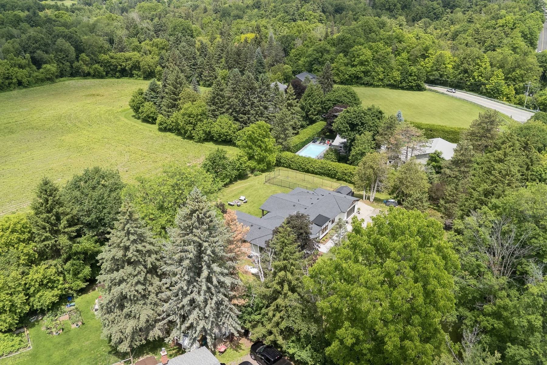 Rural Burlington countryside from above